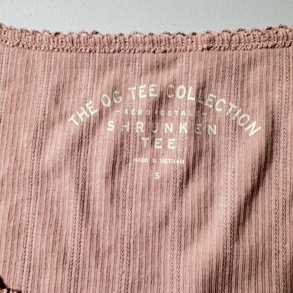 Aeropostale Women's Green Short Sleeve  Cropped Henley T Shirt w/buttons  Sz S - Picture 5 of 9